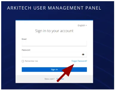 Login form with the Forgot Password link highlighted