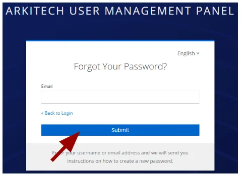 Password reset request form