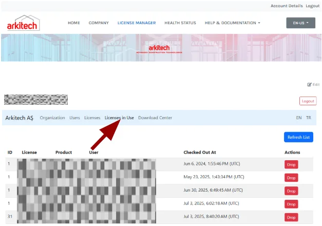 Assigning a license to a specific user