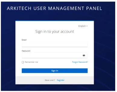 Arkitech Customer Portal login form