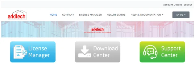 Portal home page after a successful login