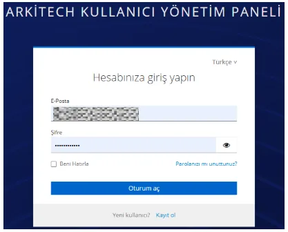 Destek Merkezi giriş formu